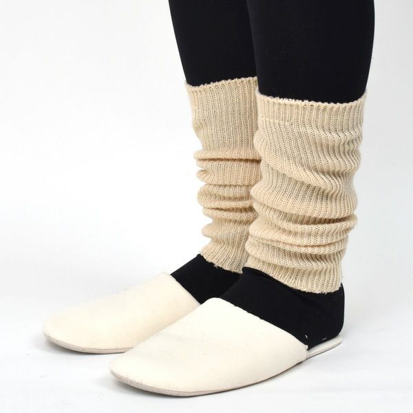 オーガニックコットン ヤク＆スーピマリブウォーマー  ホワイトヤク 32cm