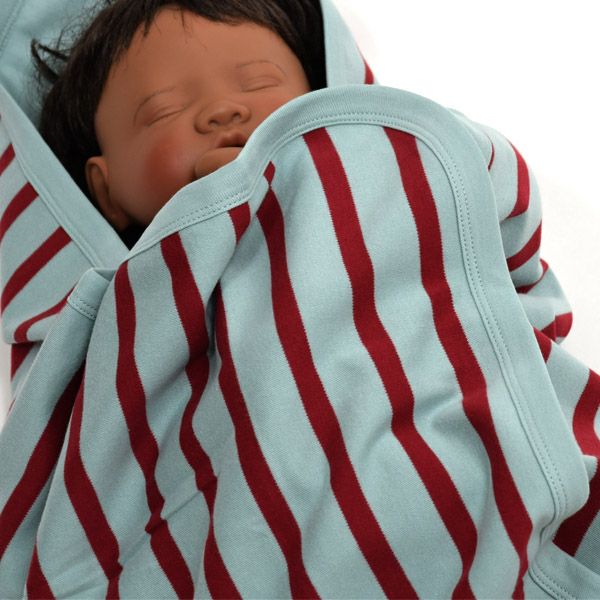 【SALE／40%OFF】 オーガニックコットン ベビーブランケット BretonStripe BlueSurf×Red 72×72