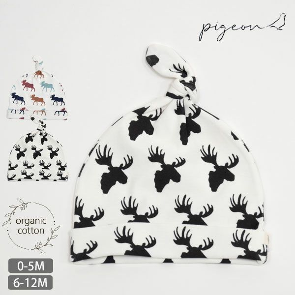 【SALE／40%OFF】オーガニックコットン ベビー結び帽 Moose