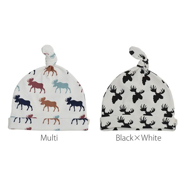 【SALE／40%OFF】オーガニックコットン ベビー結び帽 Moose