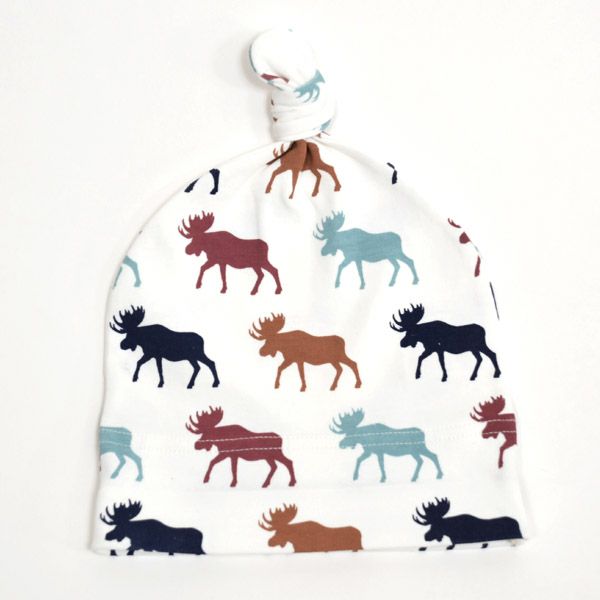 【SALE／40%OFF】オーガニックコットン ベビー結び帽 Moose
