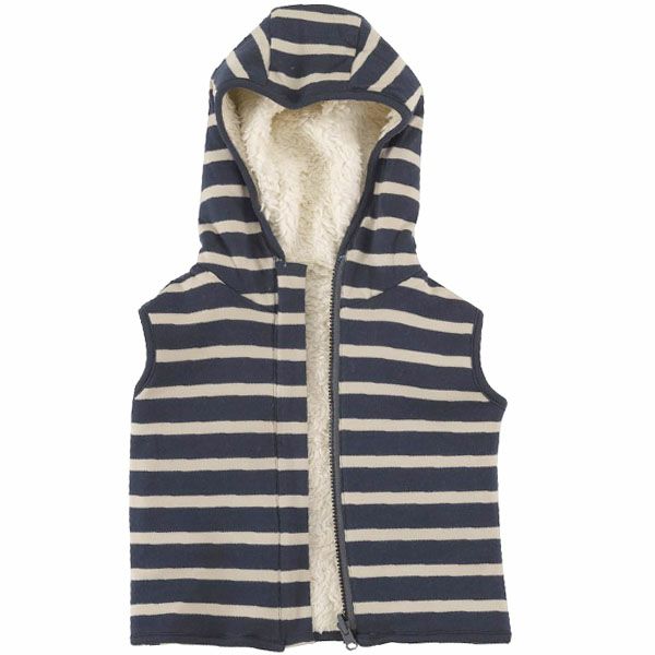 【SALE／40%OFF】オーガニックコットン キッズフード付きリバーシブルボアベスト