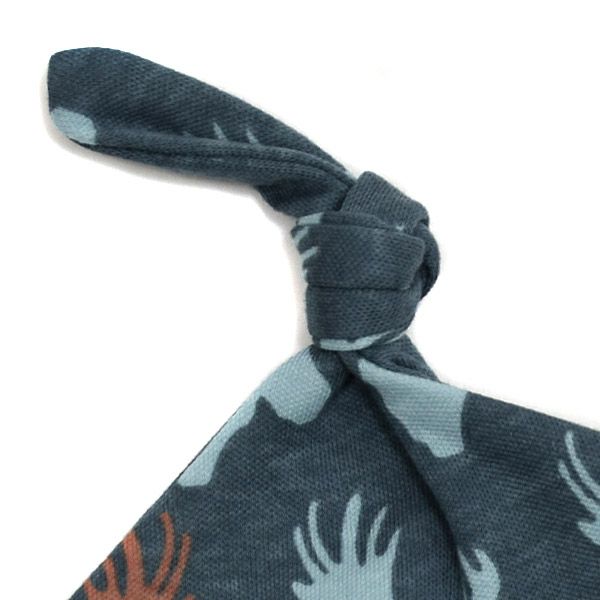 【SALE／40%OFF】オーガニックコットン ベビー結び帽 Moose Teal