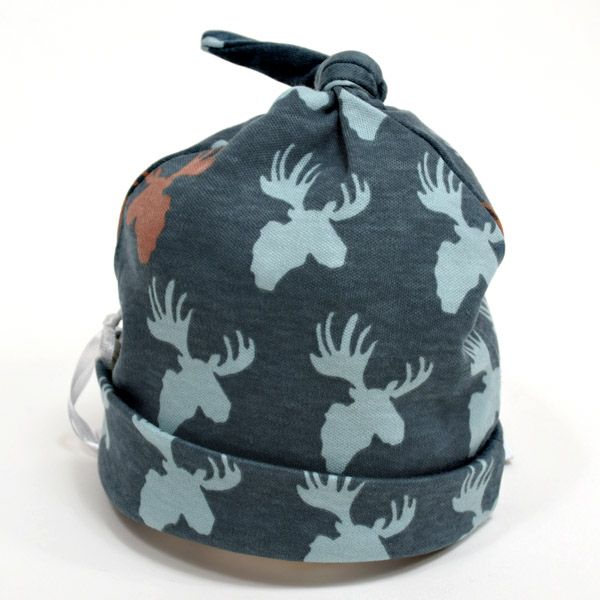 【SALE／40%OFF】オーガニックコットン ベビー結び帽 Moose Teal