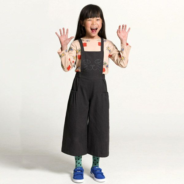 【SALE／40%OFF】オーガニックコットン キッズサロペットパンツ Cat