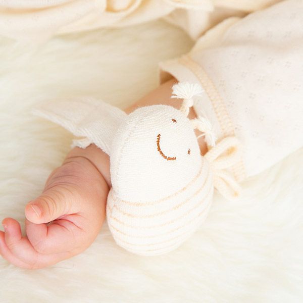 オーガニックコットン みつばちリストガラガラ