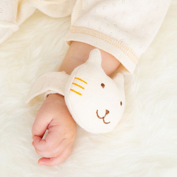 オーガニックコットン にゃんこリストガラガラ