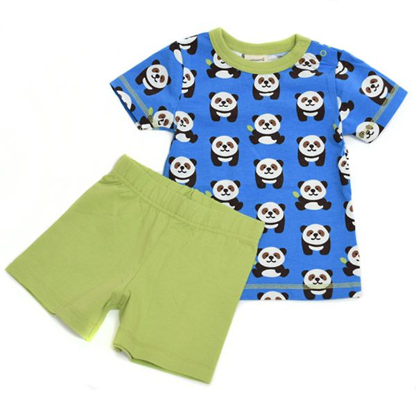 オーガニックコットン ベビーパジャマ（半袖）Playful Panda