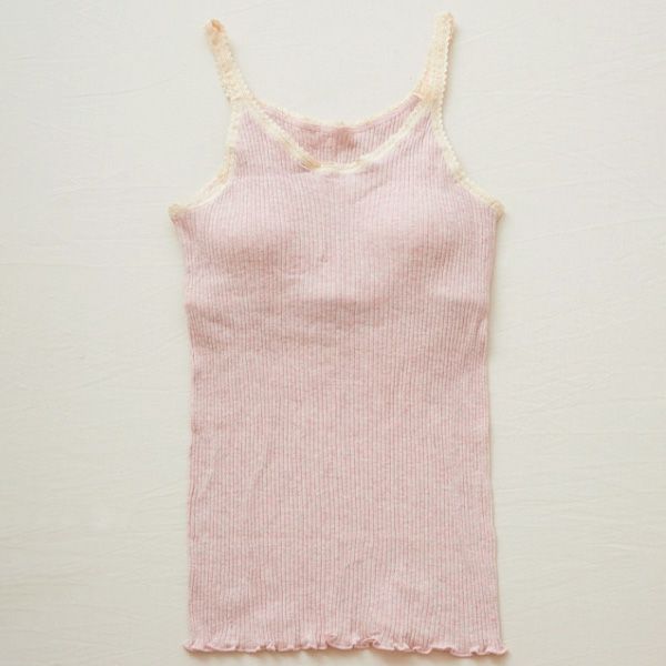 オーガニックコットン ナナリブカップ付きキャミソール