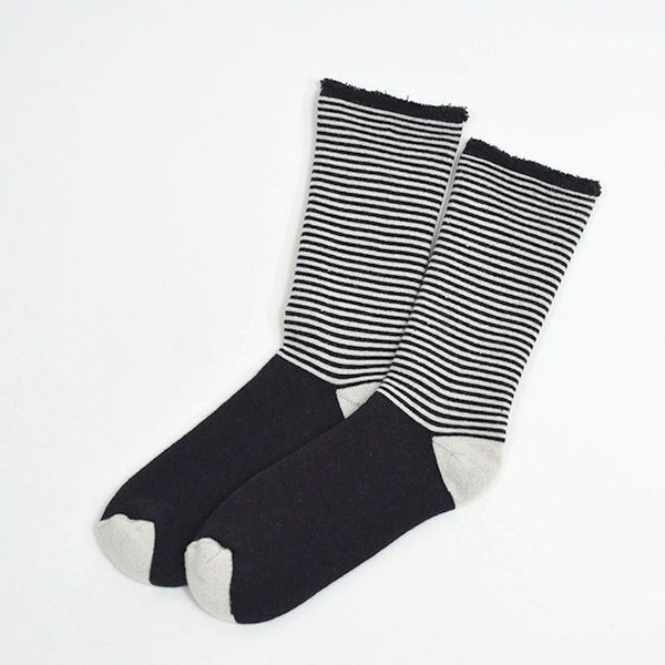 オーガニックコットン リカバリー クルーソックス Stripes