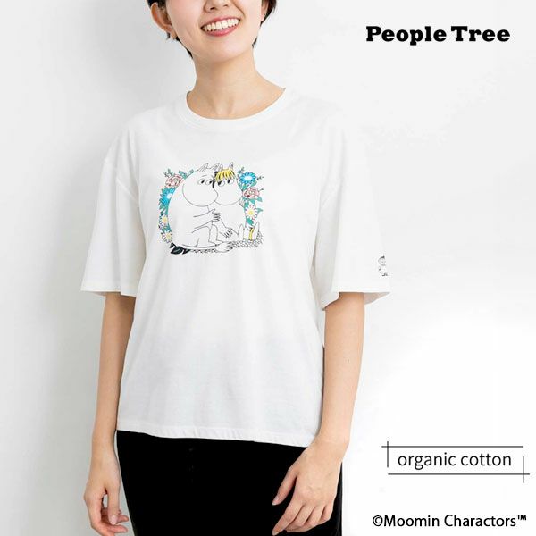 オーガニックコットン ムーミン＆ノンノTシャツ(半袖) ホワイト M