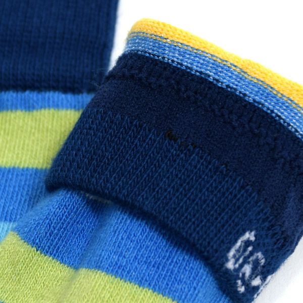 【SALE／40%OFF】オーガニックコットン ベビーソックス ストライプ2足セット