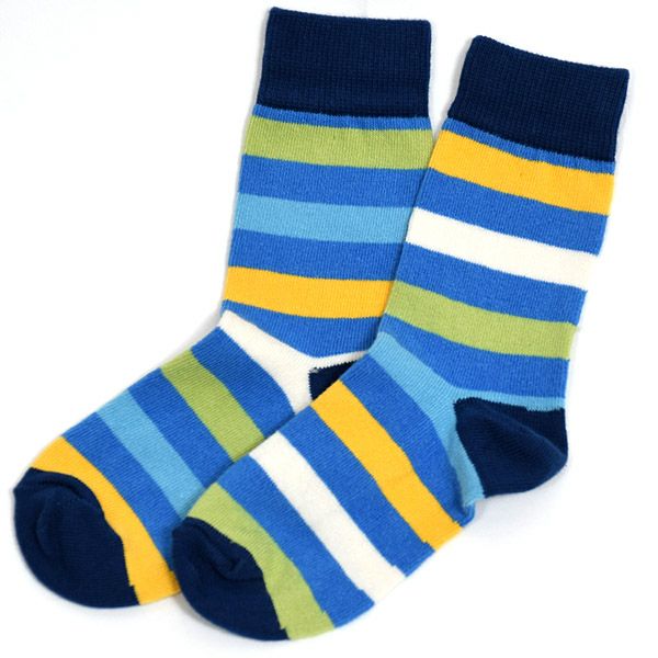 【SALE／40%OFF】オーガニックコットン ベビーソックス ストライプ2足セット