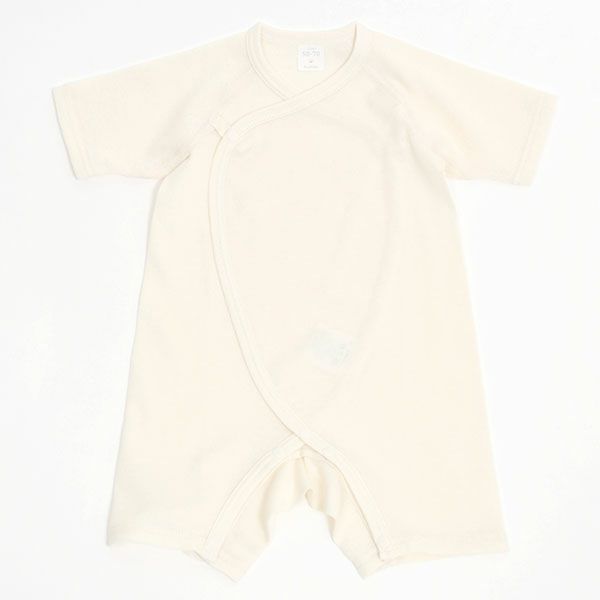 オーガニックコットン ベビー吊天竺コンビオール ナチュラル 50-70