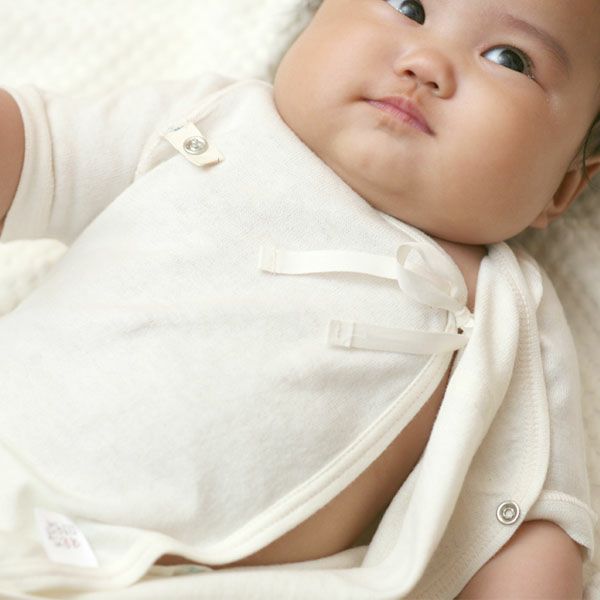 オーガニックコットン ベビー吊天竺コンビオール ナチュラル 50-70