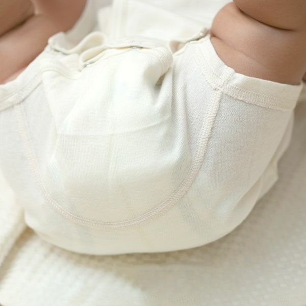 オーガニックコットン ベビー吊天竺コンビオール ナチュラル 50-70