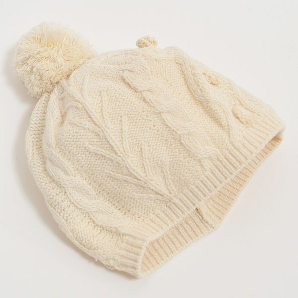 オーガニックコットン ベビーアラン柄ニット帽子