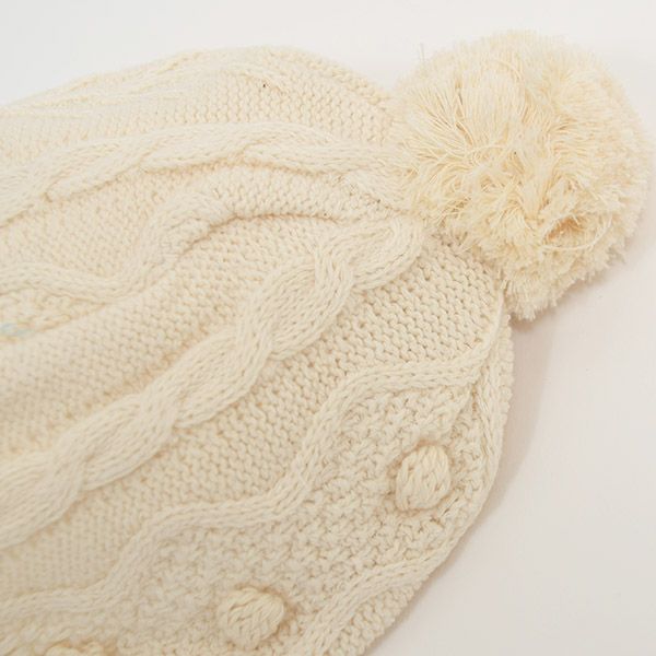 オーガニックコットン ベビーアラン柄ニット帽子