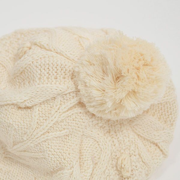 オーガニックコットン ベビーアラン柄ニット帽子