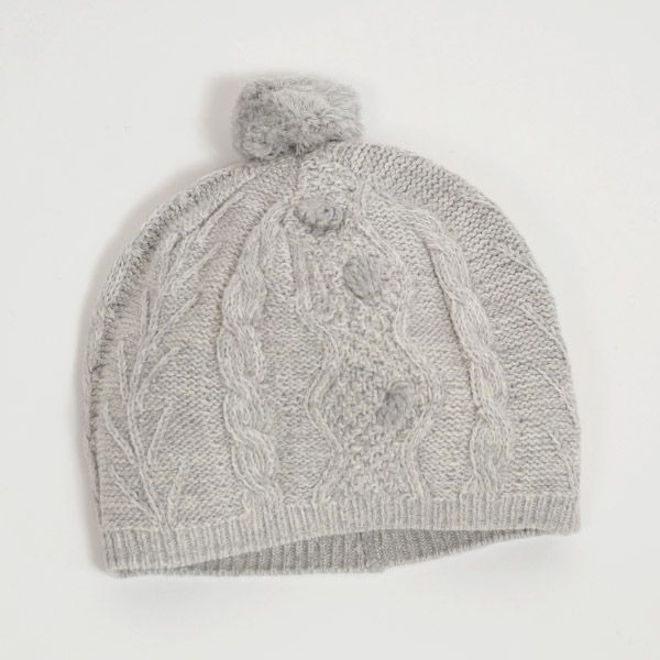 オーガニックコットン ベビーアラン柄ニット帽子