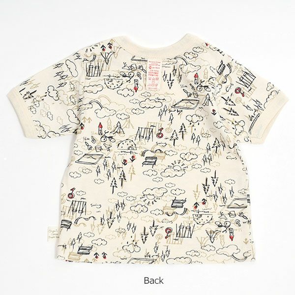 オーガニックコットン ベビーたのしい公園柄Tシャツ