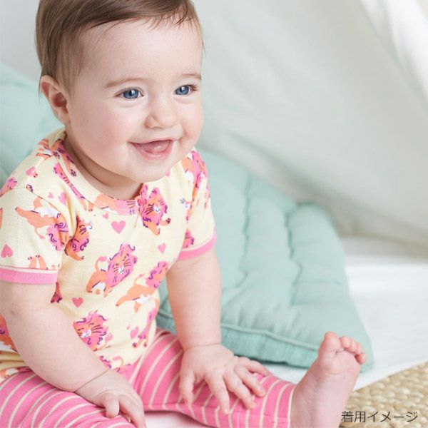 【SALE／30%OFF】オーガニックコットン ベビーパジャマ（半袖）LittleCubs