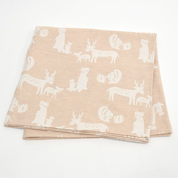 オーガニックコットン おはおりたおる 富士山のどうぶつのおやこ 73×145