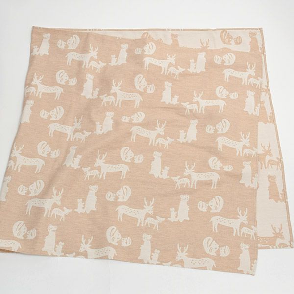 オーガニックコットン おはおりたおる 富士山のどうぶつのおやこ 73×145