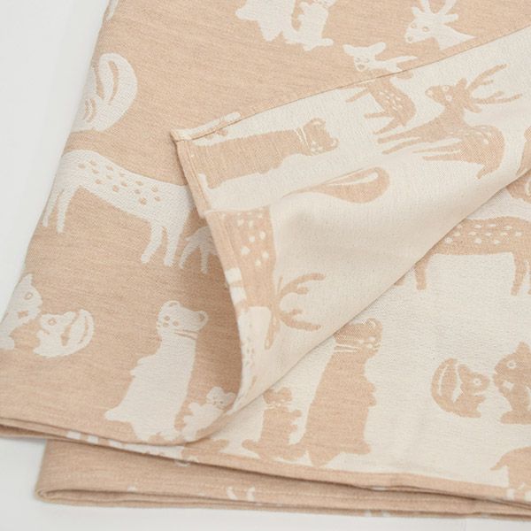 オーガニックコットン おはおりたおる 富士山のどうぶつのおやこ 73×145