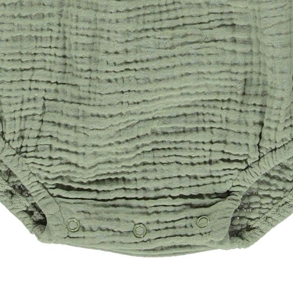 オーガニックコットン ベビーフリルレースロンパース Amina