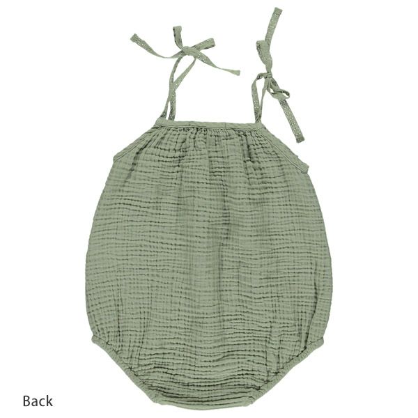 オーガニックコットン ベビーフリルレースロンパース Amina