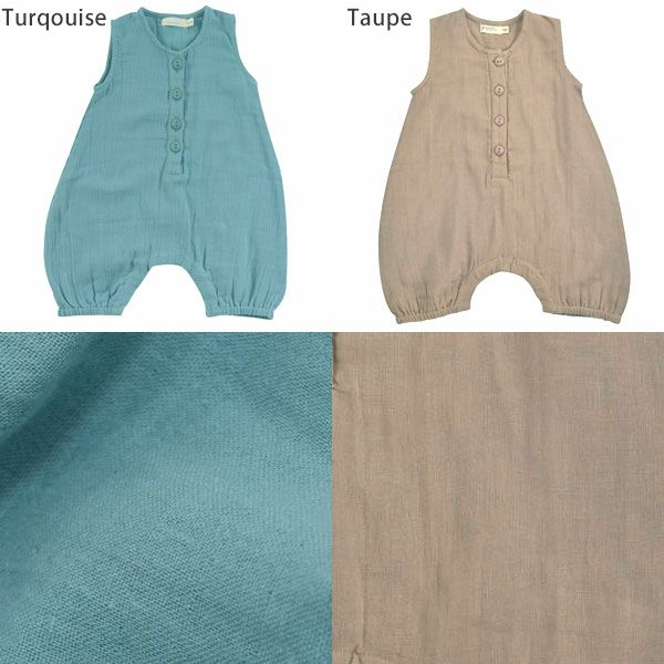 オーガニックコットン ベビーモスリンオールインワン