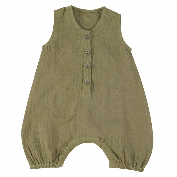 オーガニックコットン ベビーモスリンオールインワン