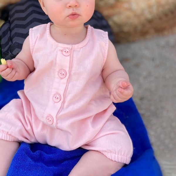 オーガニックコットン ベビーモスリンオールインワン