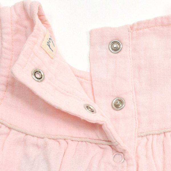 オーガニックコットン ベビーモスリンフリル袖ドレス