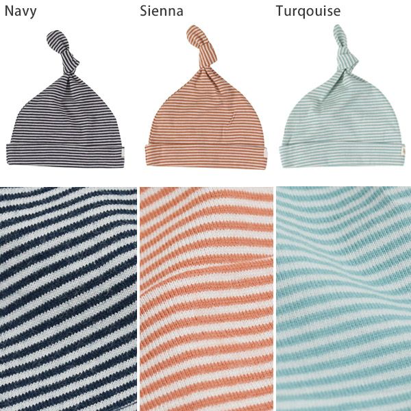 【SALE／20%OFF】オーガニックコットン ベビーファインストライプノットハット