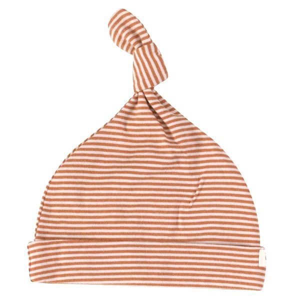 【SALE／20%OFF】オーガニックコットン ベビーファインストライプノットハット