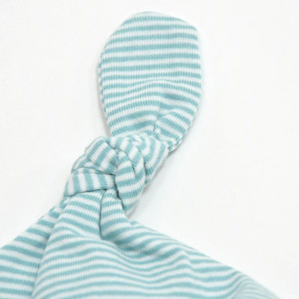 【SALE／20%OFF】オーガニックコットン ベビーファインストライプノットハット