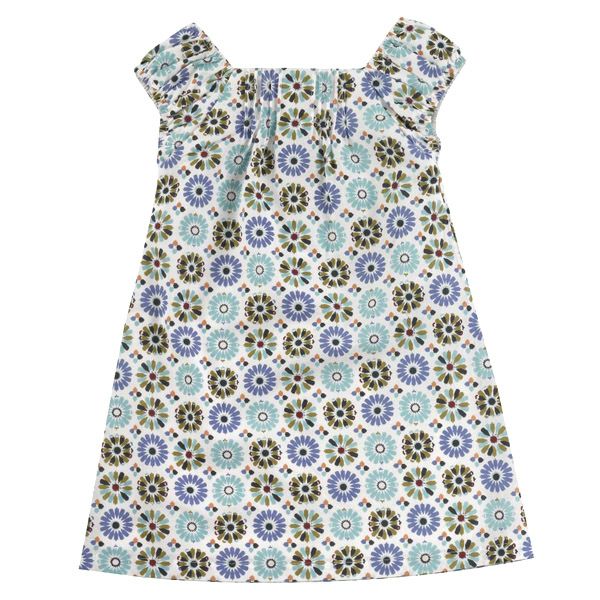 オーガニックコットン キッズスクエアネックドレス