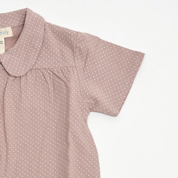 オーガニックコットン ベビーピーターパンカラーブラウス(半袖) Dot