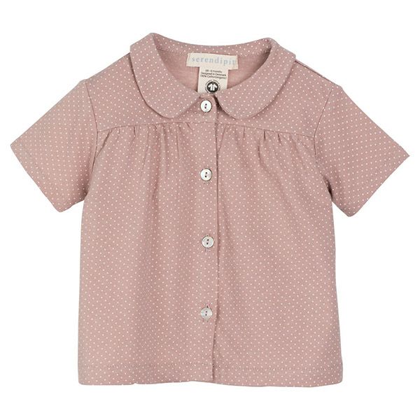 オーガニックコットン ベビーピーターパンカラーブラウス(半袖) Dot