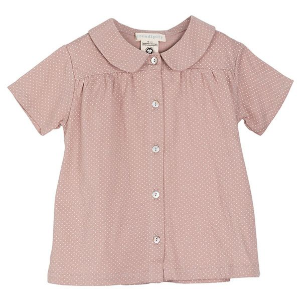 オーガニックコットン キッズピーターパンカラーブラウス(半袖) Dot