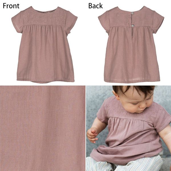 オーガニックコットン ベビーダブルガーゼドレス(半袖)