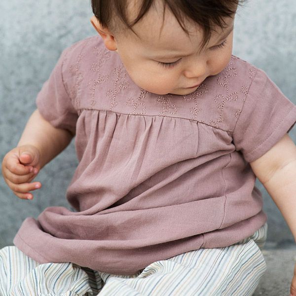 オーガニックコットン ベビーダブルガーゼドレス(半袖)