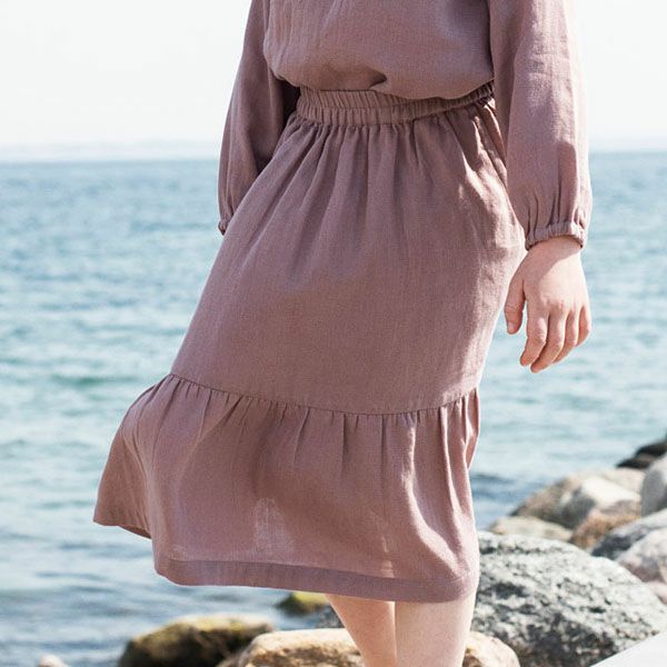オーガニックコットン キッズダブルガーゼフリルスカート