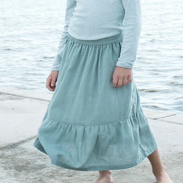 オーガニックコットン キッズダブルガーゼフリルスカート