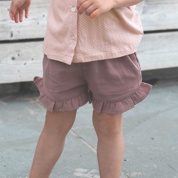 オーガニックコットン キッズダブルガーゼフリルショートパンツ