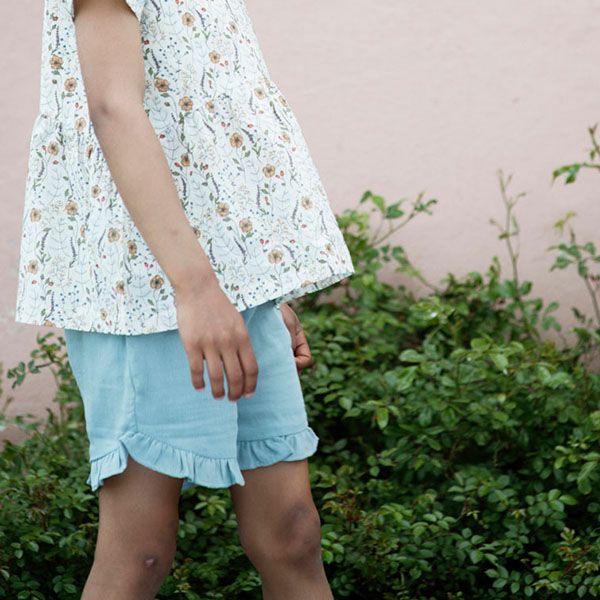 オーガニックコットン キッズダブルガーゼフリルショートパンツ