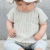 オーガニックコットン ベビーギャザードレス(半袖) stripe
