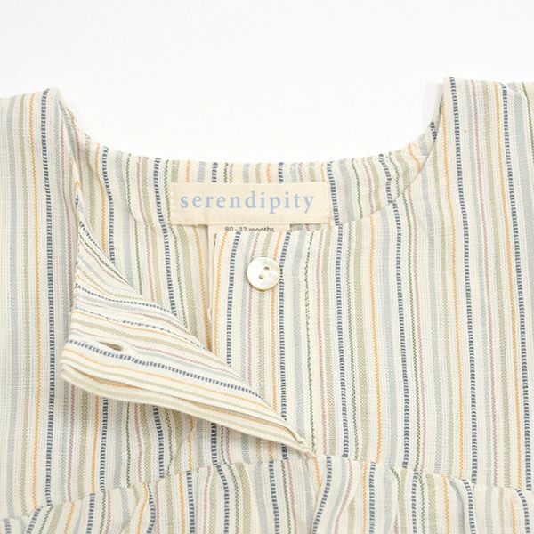 オーガニックコットン ベビーギャザードレス(半袖) stripe